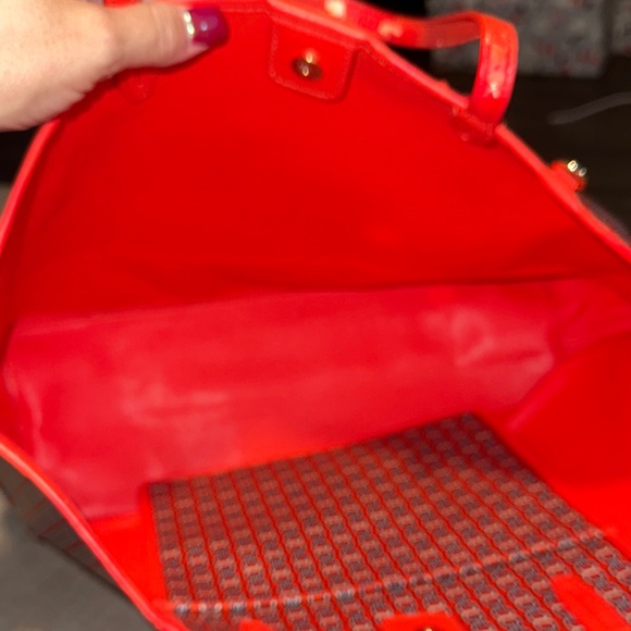 Tory Burch Red and Black Patterned Tote - Picture 7 of 7